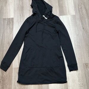 Fabletics Black Hooded Dress. Womens XS. Long Sleeve Tunic Sweatshirt